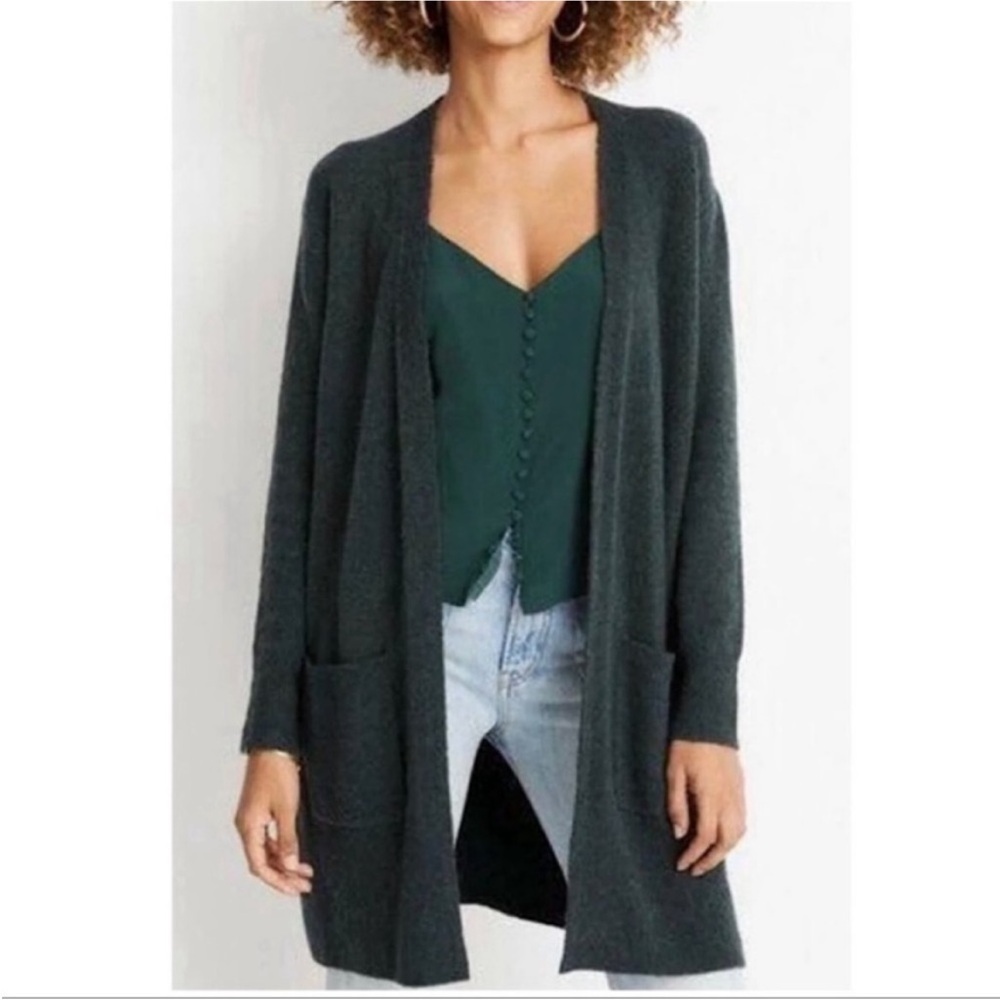 Madewell Kent Cardigan in Coziest Yarn Alpaca Wool Blend Green
